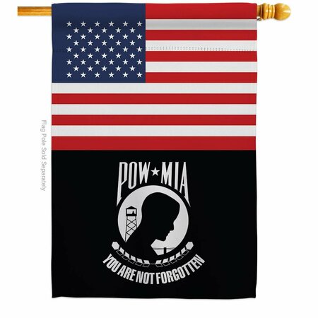 GUARDERIA 28 x 40 in. US POW & MIA House Flag with Armed Forces Service Double-Sided Vertical Flags  Banner GU3872994